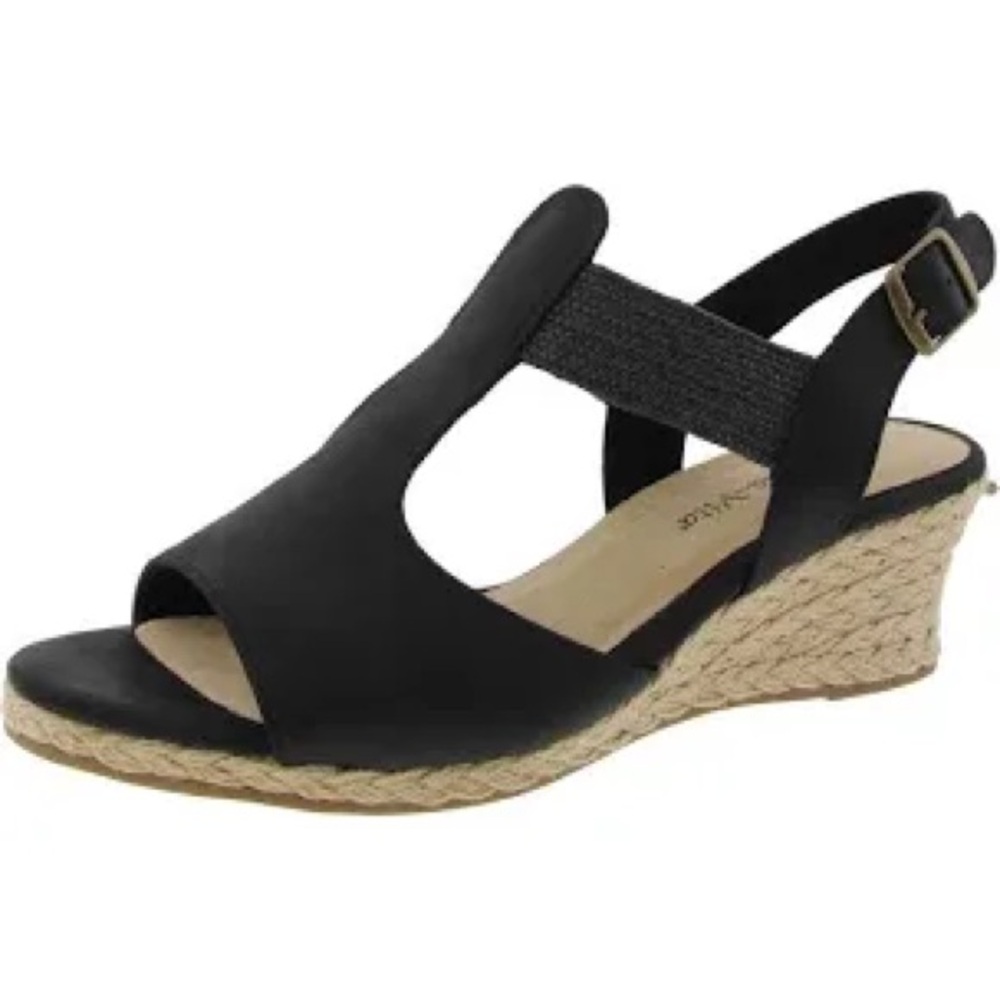 Bella vita black espadrille sandals nib sz 9.5 m